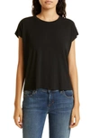Eileen Fisher Crewneck Boxy Stretch Jersey T-shirt In Black
