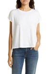 Eileen Fisher Crewneck Boxy Jersey Top In White