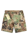 DOUBLE RL CAMOUFLAGE RIPSTOP COTTON CARGO SHORTS