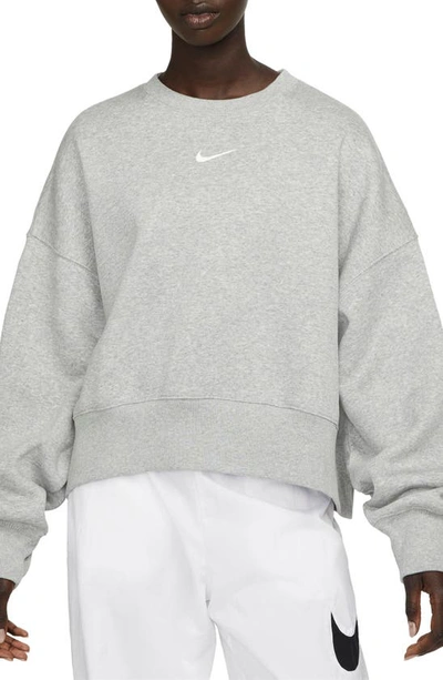 Nike Phoenix Fleece Crewneck Sweatshirt In Gray