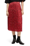 Scotch & Soda Floral Pleated Midi Skirt In 5362-space Floral Electric Red