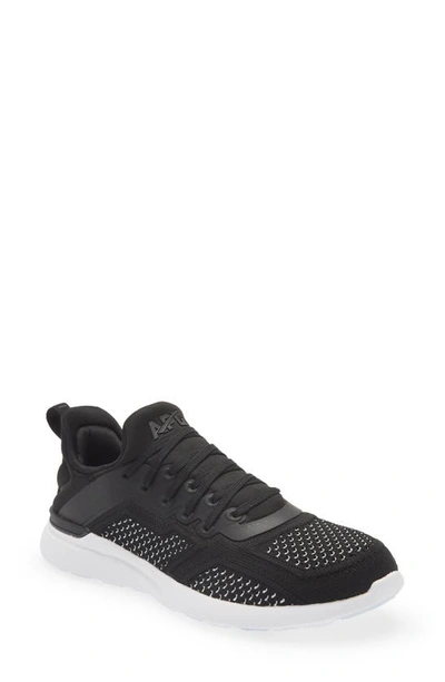 Apl Athletic Propulsion Labs Techloom Tracer Knit Training Shoe In Black / Black / White