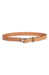 Rag & Bone Tan Leather Baby Boyfriend 2.0 Belt In Brown/silver