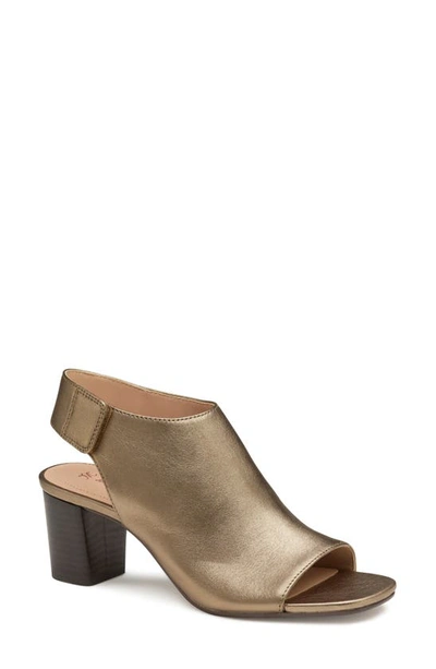 Johnston & Murphy Evelyn Open Toe Sandal Bootie In Bronze Metallic Sheepskin