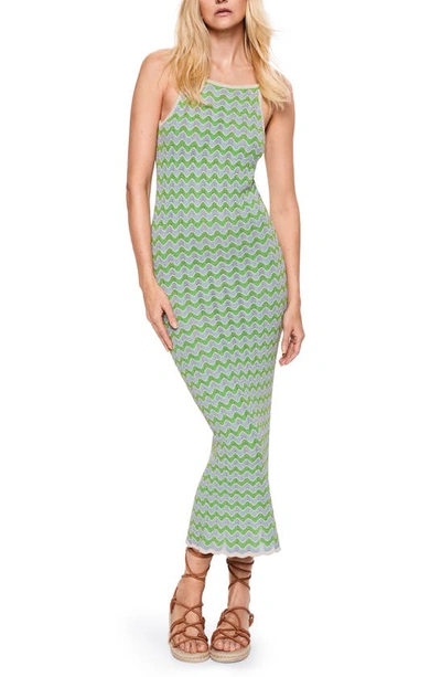 Mango Striped Jersey Knit Dress In Green | ModeSens