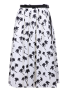 Moncler Floral-print Midi Skirt In Beige