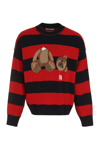 Palm Angels Navy & Red Wool Sweater In Rosso