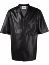 NANUSHKA SHORT-SLEEVED FAUX-LEATHER SHIRT