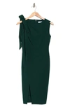 Calvin Klein Sleeveless Bow Sheath Dress In Malachite