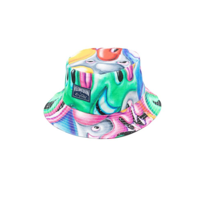 Vilebrequin X Kenny Scharf Multicolour Faces In Places Bucket Hat In Blue