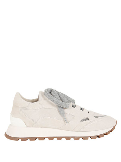 Brunello Cucinelli Panelled Low-top Sneakers In Lamb