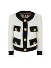 Dsquared2 Two Tone Tweed Boxy Jacket In White