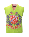 Versace Green & Pink Cotton Vest In Citron