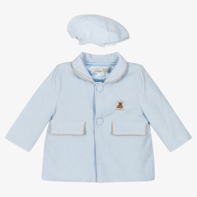 Beau Kid Babies'  Boys Blue Corduroy Coat & Hat Set