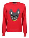 Dsquared2 Icon Dog Knitted Jumper In Red