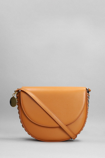 Stella Mccartney Alter Mat Shoulder Bag In Orange Faux Leather In Cuoio