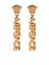 VERSACE VERSACE WOMANS GOLD colourED METAL EARRINGS WITH MEDUSA LOGO