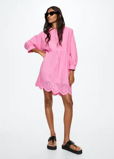 mango pink shirt dress Mango Shirt dress - mottled pink