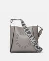 Stella Mccartney Stella Logo Grainy Alter Mat Shoulder Bag In Smoke