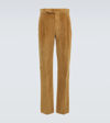 Loro Piana Men's Jasper Pleated French Corduroy Stretch Trousers In Desert Mist