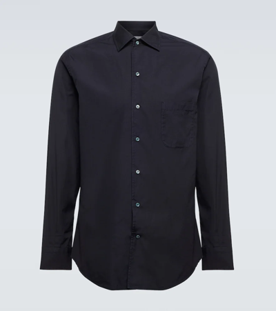 Loro Piana Cotton Shirt In Blue Navy