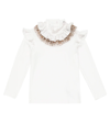 Monnalisa Ruffle-trimmed Cotton Jersey Top In White