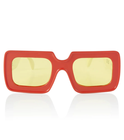 The Animals Observatory Kids' Logo Print Recycled Poly Sunglasses In Red,white