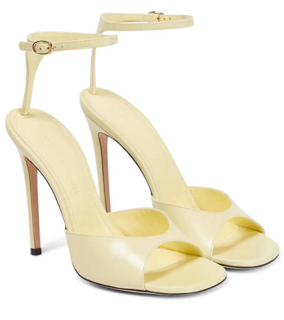 Victoria Beckham Leather Sandals In Pale Yellow