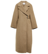 Ganni Wide-sleeve Recycled-wool Blend Tailored Coat In Nude & Neutrals
