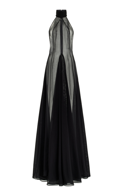 Ludovic De Saint Sernin Women's Cotton Fishnet Maxi Dress In Black