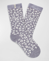 Ugg Josephine Leopard-print Fleece-lined Socks In Cloudy Gray Leopard