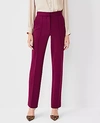 Ann Taylor The Petite High Waist Straight Pant In Double Knit In Plum Tart