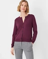 Ann Taylor Petite Modern Ann Cardigan In Plum Rose