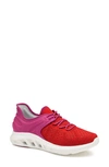 Johnston & Murphy Activate U-throat Knit Sneaker In Red Knit/ Magenta Nylon