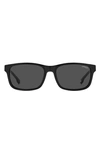 Carrera Eyewear 57mm Rectangular Sunglasses In Black / Grey