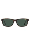Carrera Eyewear 57mm Rectangular Sunglasses In Havana / Green