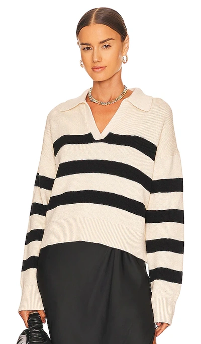 Velvet By Graham & Spencer Lucie Sweater In Black & Cream