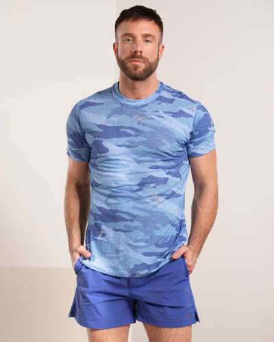 Lords Of Harlech Taylor Crane Camo Tee In Blue