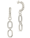 Sterling Forever Andi Drop Hoops In Grey