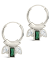 Sterling Forever Helena Hoops In Grey
