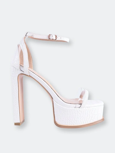 London Rag Cutlass High Heeled Chunky Sandals In White