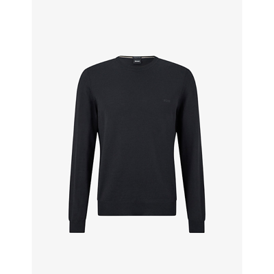 Hugo Boss Leisure Virgin Wool Sweatshirt In Black