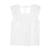 G. Label Amelia Flutter-sleeve Top In White