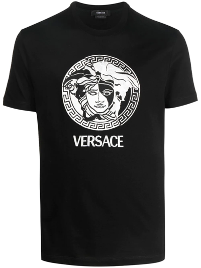 Versace Medusa-print T-shirt In Black