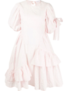 Cecilie Bahnsen Danita Cotton-blend Midi Dress In Pink