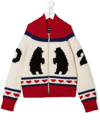 Dsquared2 Polar-bear Knitted Cardigan In Neutrals