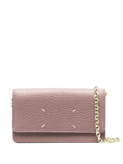 Maison Margiela Grained Leather Clutch Bag In Pink