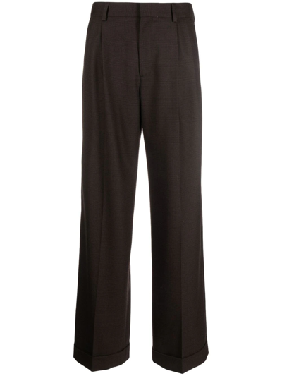 Filippa K Kinley Check-print Tailored Trousers In Brown