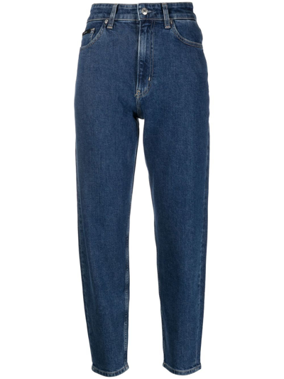 Calvin Klein Mom Tapered Jeans In Blau