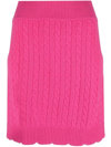 Patou Cable-knit Merino Wool Mini Skirt In Rosa
